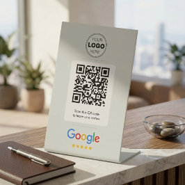 Minimalistisk Vit Google Recension QR-kod Logo