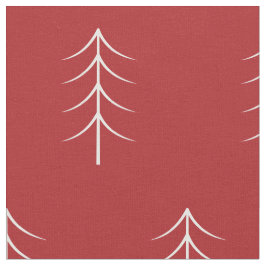 Minimalistisk vit Gräs Mönster, röd Fabric Tyg