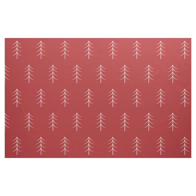 Minimalistisk vit Gräs Mönster, röd Fabric Tyg (Fat Quarter)