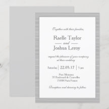 Minimalistisk vit grått rand, modern chic bröllop