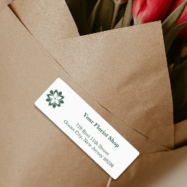 Minimalistisk vit & grön blomsterbutik produkt klistermärke