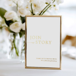 Minimalistisk Vit & Guld Hashtag-signatur