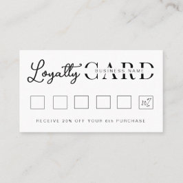 Minimalistisk vit inledande skript lojalitetskort
