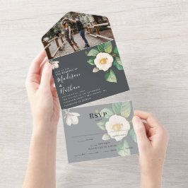 Minimalistisk vit japansk Camellia Bröllop