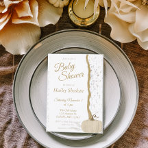 Minimalistisk vit knumpkin Fall Baby Shower