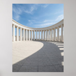 Minimalistisk Vit Kolonnarkitektur Poster