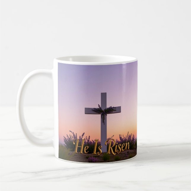 Minimalistisk vit kor med lavender kaffemugg (Vänster)