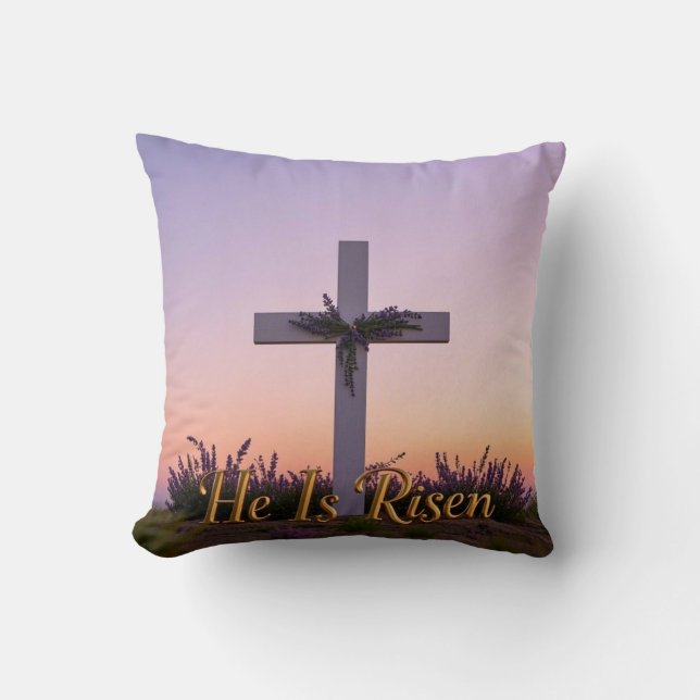 Minimalistisk vit kor med lavender kudde (Framsida)