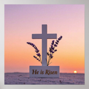 Minimalistisk vit kor med lavender poster