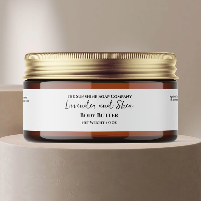 Minimalistisk vit kosmetikburk Etikett (Skapare uppladdad)