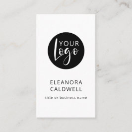 Minimalistisk vit Logotyp av QR-kod för social-med Visitkort