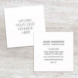 Minimalistisk vit Logotyp för anpassningsbar Fyrkantigt Visitkort