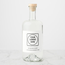 Minimalistisk vit logotyp Företag Promotions QR-et Spritflaskor Etikett