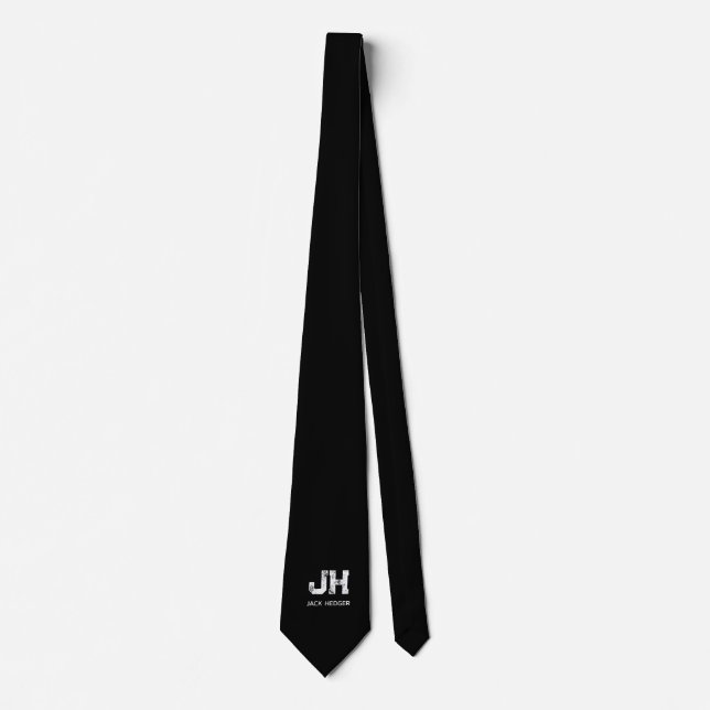 MINIMALISTISK VIT LOGOTYP MED TVÅ BOKSTÄVER SVART  SLIPS (Framsida)