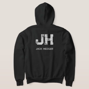 MINIMALISTISK VIT LOGOTYP MED TVÅ BOKSTÄVER SVART T SHIRT