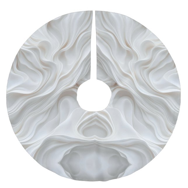 Minimalistisk vit marble Wave Träd Skirt - Mjuk Julgransmatta Borstad Polyester (Framsidan)