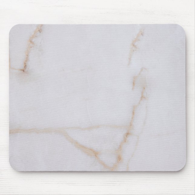 Minimalistisk vit marmor musmatta (Framsidan)