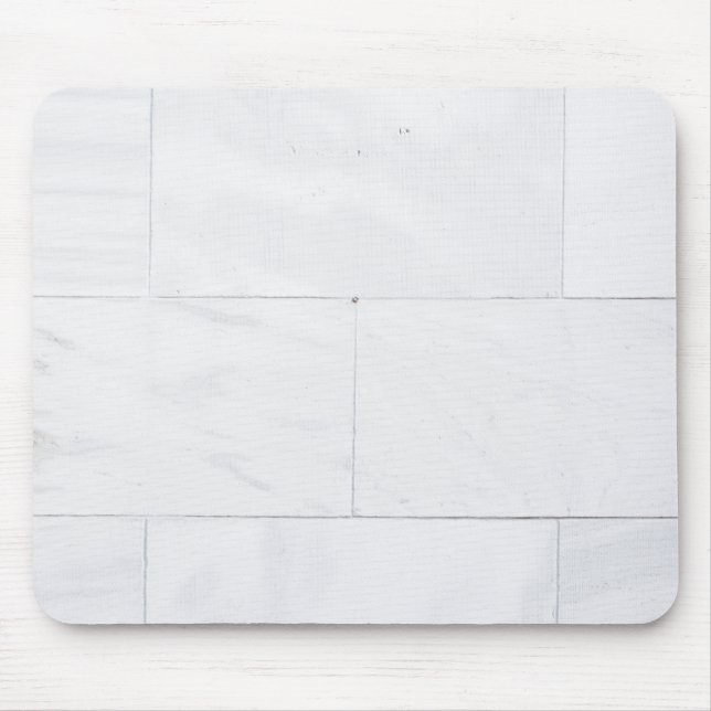 Minimalistisk vit marmor musmatta (Framsidan)