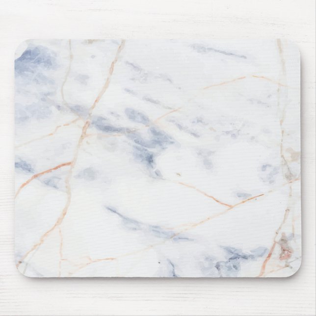 Minimalistisk vit marmor musmatta (Framsidan)