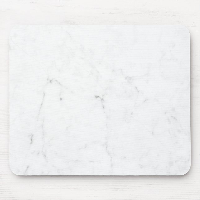 Minimalistisk vit marmor musmatta (Framsidan)