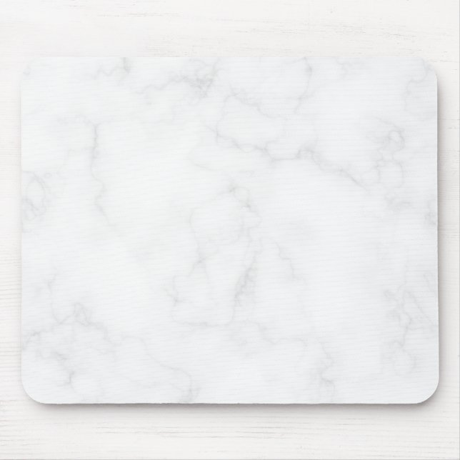 Minimalistisk vit marmor musmatta (Framsidan)
