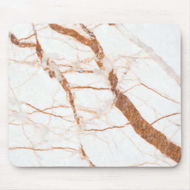 Minimalistisk vit marmor musmatta (Framsidan)