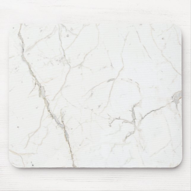 Minimalistisk vit marmor musmatta (Framsidan)