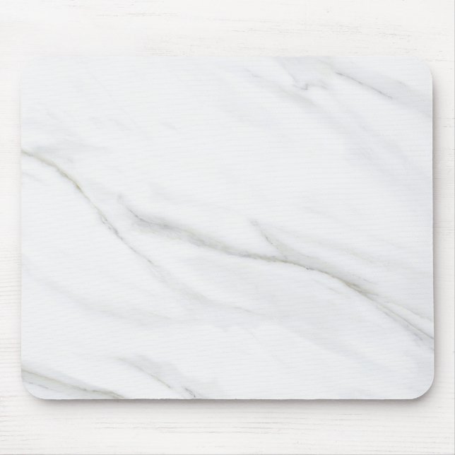 Minimalistisk vit marmor musmatta (Framsidan)