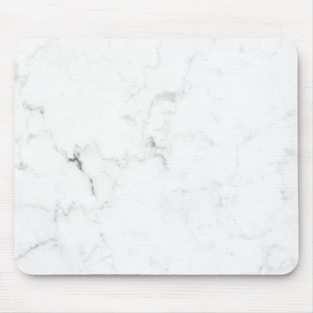 Minimalistisk vit marmor musmatta (Framsidan)