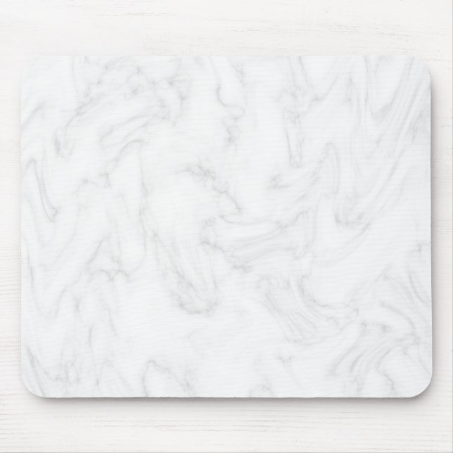 Minimalistisk vit marmor musmatta (Framsidan)