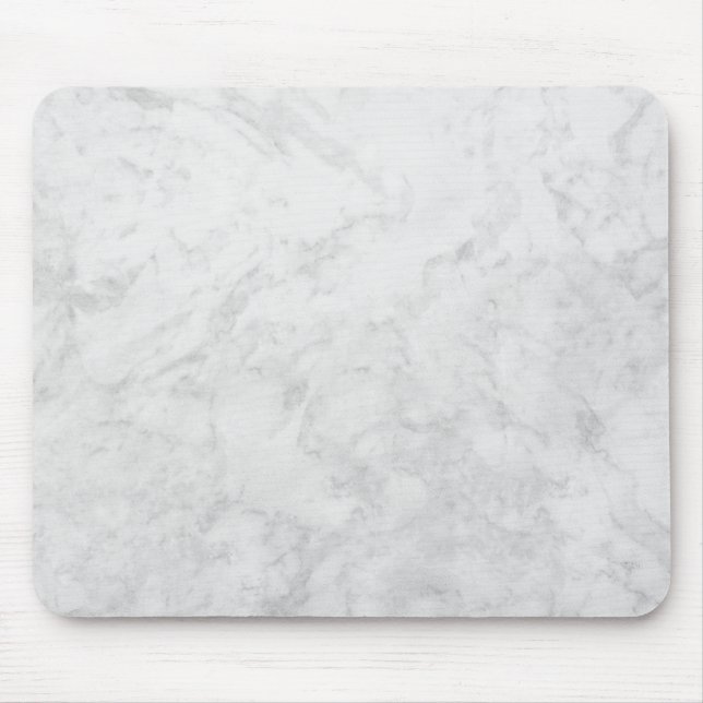 Minimalistisk vit marmor musmatta (Framsidan)