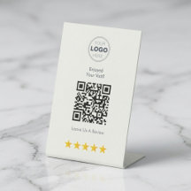 Minimalistisk Vit Modern Bistro QR Recensionsdesig