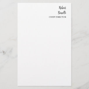 Minimalistisk vit, modern brevpapper