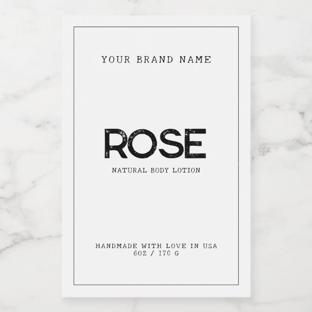 Minimalistisk vit modern elegant kroppslotionetike mat etikett (Singel etikett)