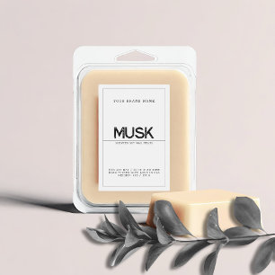 Minimalistisk vit modern elegant soy vax melts mat etikett