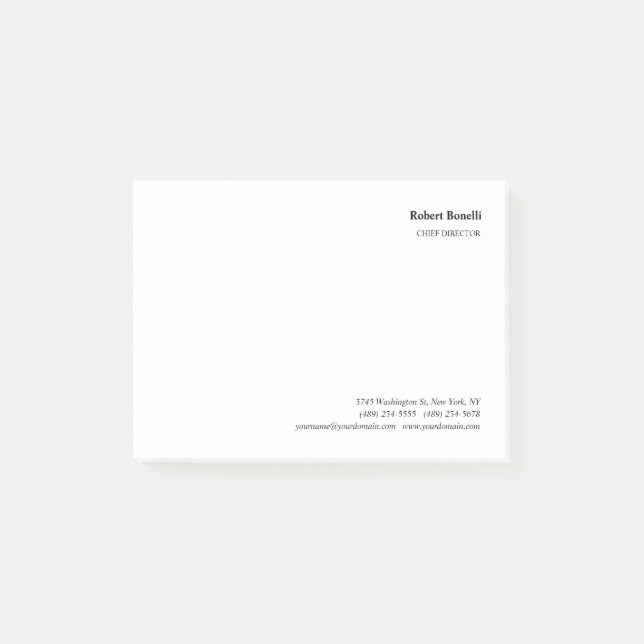 Minimalistisk vit, modern post-it block (Framsida)