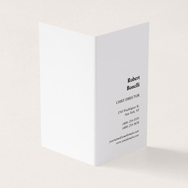 Minimalistisk vit, modern premiumpärl visitkort (Utsida)