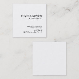 Minimalistisk vit, modern Professionell Fyrkantigt Visitkort