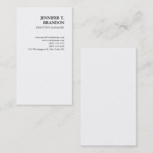 Minimalistisk vit, modern Professionell Visitkort