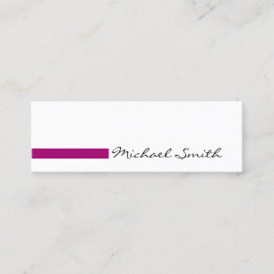 Minimalistisk vit, modern vänd mini visitkort