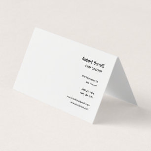 Minimalistisk vit, modern visitkort