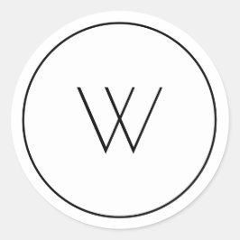 Minimalistisk vit Monogram enkel enkel Brev W Runt Klistermärke