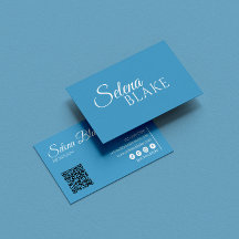 Minimalistisk vit och blå | Modern QR-kod