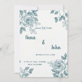 Minimalistisk vit och gul Blommigt Spara datum Datumet