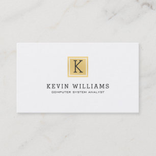 Minimalistisk vit och Guld-geometrisk accent Visitkort