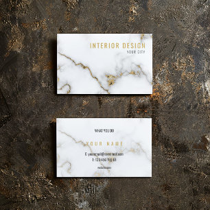 Minimalistisk vit- och Guld-lyxmarmor Visitkort