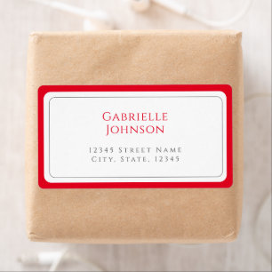 Minimalistisk vit och körsbärs röd returadress fraktsedel