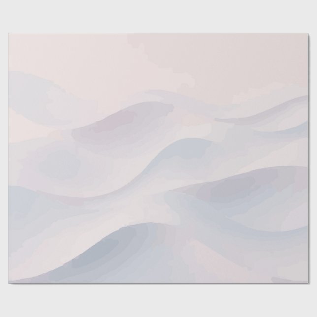 Minimalistisk vit och krämfärgad vågig abstrakt mö presentpapper (Platt)