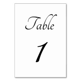 Minimalistisk: Vit och kursiv bordskortnummer Bordsnummer