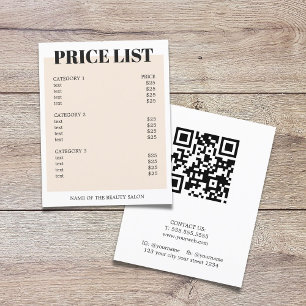 Minimalistisk vit pastell fet QR-kod salong Flygblad